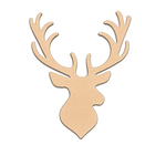 DIY MDF reindeer head cutout for Christmas wall decor, paintable MDF craft base for winter holiday decoration.