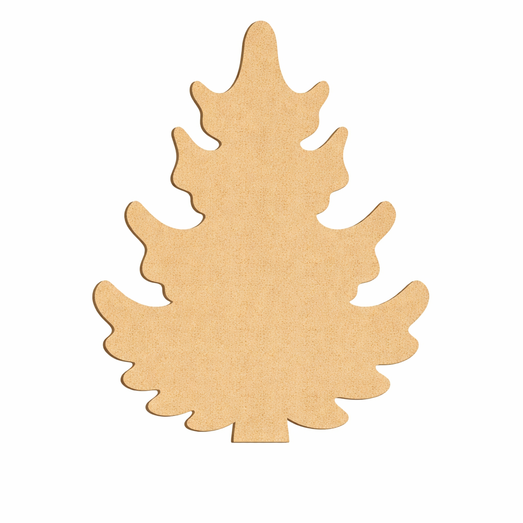 DIY MDF Christmas tree cutout for painting and holiday decor.
