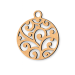 DIY MDF swirl bauble ornament cutout for painting and hanging decor.