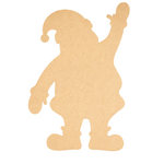 DIY MDF Santa silhouette cutout for painting and Christmas craft decor.