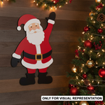 DIY MDF Santa silhouette coloured cutout for  Christmas craft decor mounted on wooden wall(visual representation).