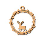 DIY MDF reindeer wreath round ornament frame for Christmas tree decor.