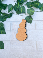 DIY MDF snowman cutout shape for Christmas craft decoration mount on white wall