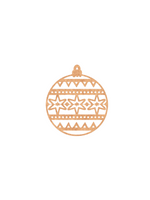 Laser-cut DIY MDF Christmas bauble cutout with star pattern, ornament blank for painting and festive décor.