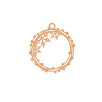 Laser-cut DIY MDF snowflake ring ornament cutout with hanging loop, Christmas decoration blank for painting and crafts.