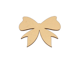 Plain DIY MDF bow cutout blank for painting, Christmas craft decoration and gift topper.
