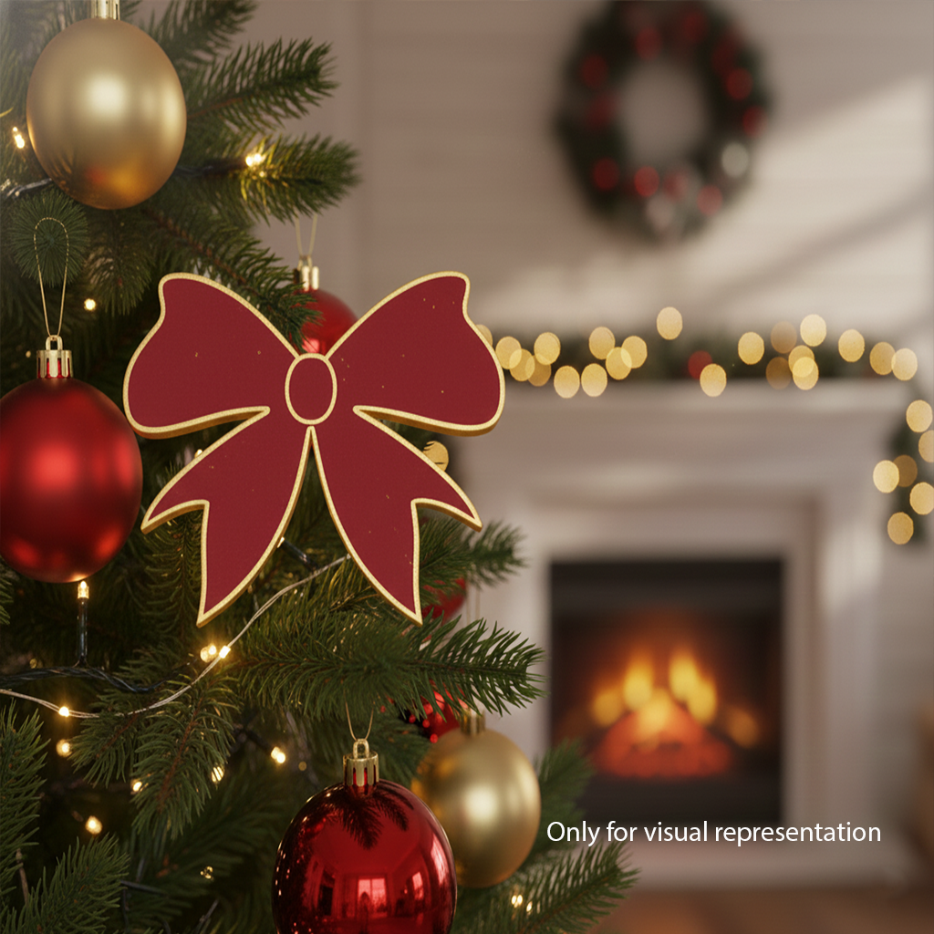 MDF bow cutout blank for painting, Christmas craft decoration show on Christmas tree 