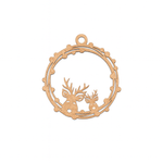 Laser-cut DIY MDF reindeer frame ornament cutout with hanging loop, Christmas decoration blank for painting and crafts.