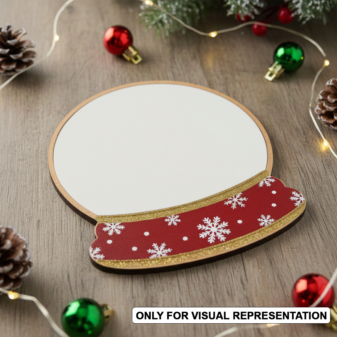 MDF snow globe base cutout for painting and Christmas craft decoration