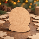 Blank DIY MDF snow globe base cutout for painting and Christmas craft decoration 