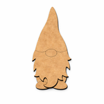 Blank DIY MDF Christmas gnome cutout for painting and decoration, Nordic holiday craft base.