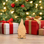 Blank DIY MDF Christmas gnome cutout for painting and decoration whit Christmas decoration 
