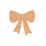 Blank DIY MDF ribbon bow cutout for painting, Christmas gift topper and holiday decoration craft base.