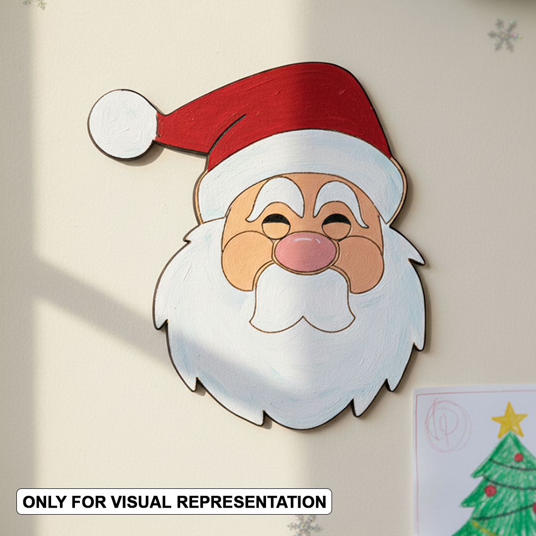  MDF Santa face cutout with hat and beard mount on wall