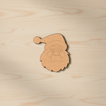 Blank DIY MDF Santa face cutout with hat and beard outline for painting mount on wooden wall