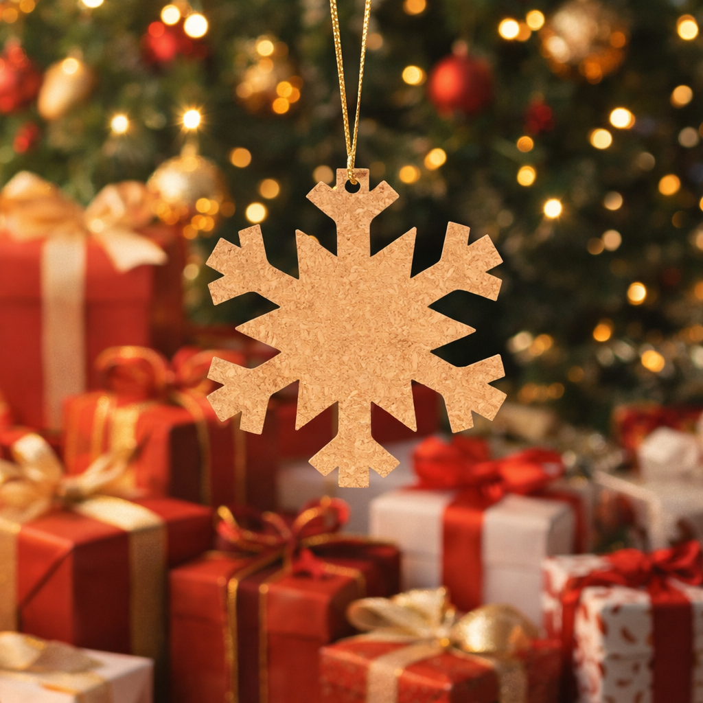 MDF snowflake hanging ornament cutout for DIY Christmas crafts, painting, and winter décor projects 