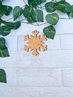 MDF snowflake ornament cutout for DIY Christmas crafts, painting, and winter décor projects mounted on wall