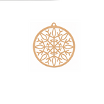 Plain MDF round ornament with classic snowflake cutout for DIY painting, winter crafts, and Christmas décor.