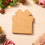 DIY MDF gift box cutout with bow shape, paintable Christmas craft base for decoration show on table 