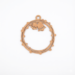 Laser-cut DIY MDF bell ring ornament cutout with hanging loop, Christmas craft for painting and decoration.