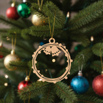 Laser-cut DIY MDF bell ring ornament hanging cutout with hanging loop, Christmas craft