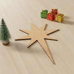 DIY MDF star cutout for Christmas craft and festive decoration show on table 