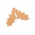 DIY MDF holly leaves cutout with berries for Christmas craft and decoration