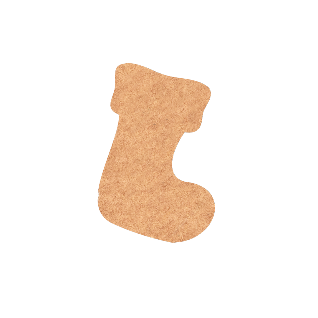 DIY MDF Christmas stocking cutout for craft and tree decoration