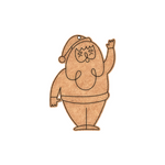 Unpainted MDF Santa Claus waving DIY cutout on white background