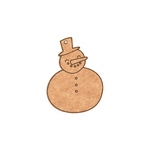 Single DIY MDF snowman cutout blank with hat and engraved details on plain white background.