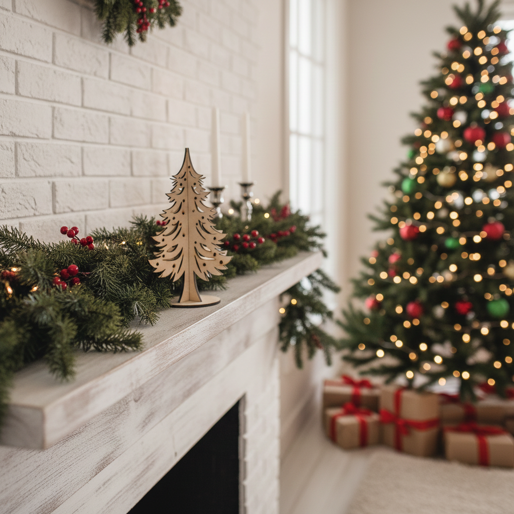 DIY MDF Standing Christmas Tree Cutout for Craft & Paint