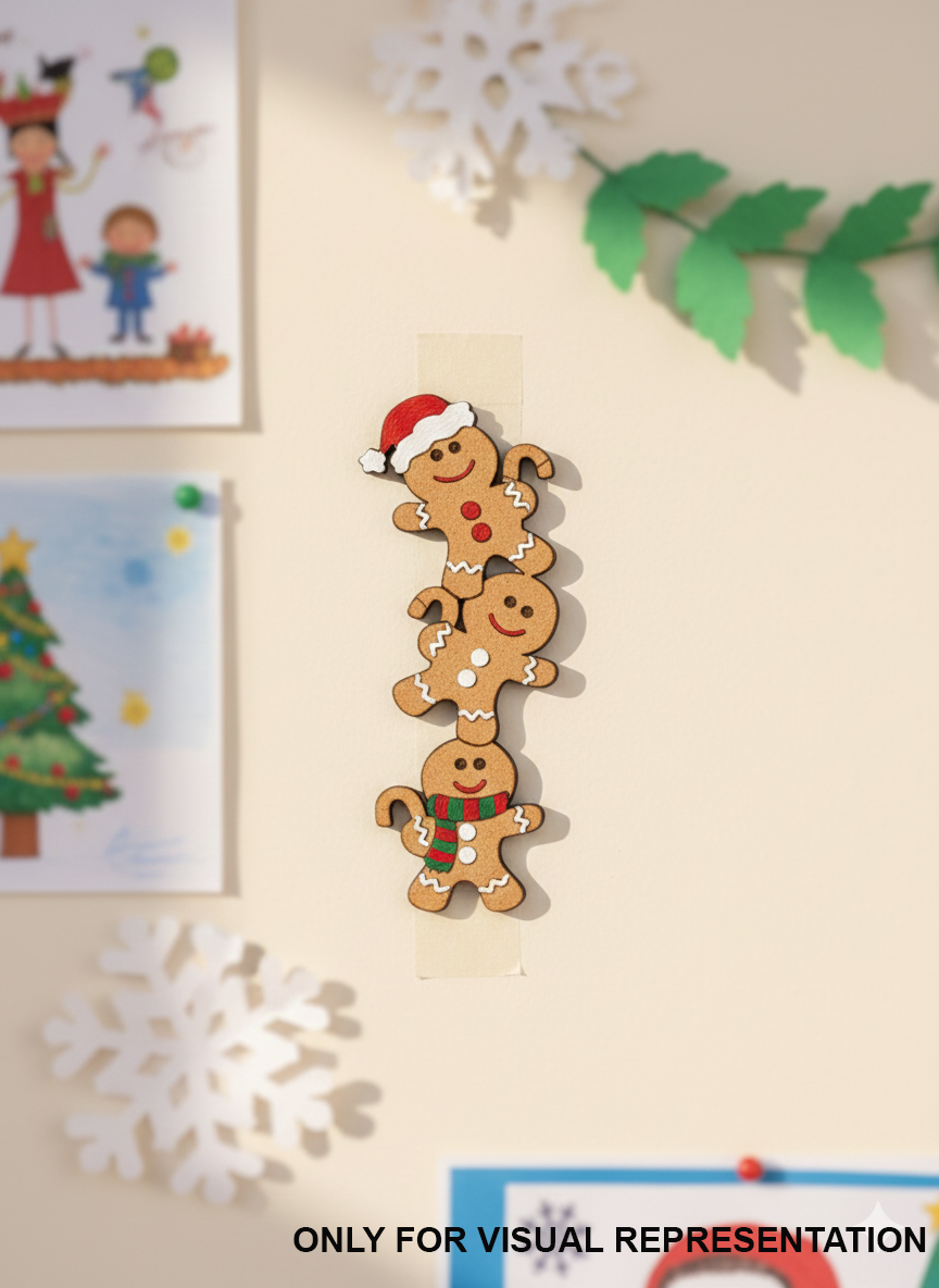 DIY MDF stacked Christmas characters cutout for craft mounted on wall