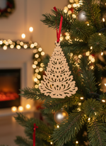 DIY MDF Christmas tree cutout hanging Christmas tree