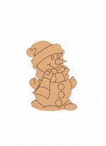 DIY MDF snowman cutout for Christmas craft and painting