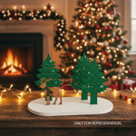  MDF winter forest reindeer scene standing décor cutout for Christmas craft with decorative back ground