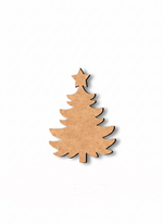 DIY MDF Christmas tree cutout with star for Christmas craft and painting