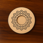 Mandala engraved round MDF T-Light Holder 