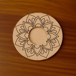 Petal mandala engraved MDF round T-Light Candle Holder 