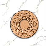 MDF round tea light candle holder base with mandala design – DIY craft supply