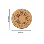 MDF round tea light candle holder base with mandala design – DIY craft supply with size
