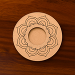Round MDF Tealight Candle Holder with engraved mandala design