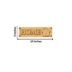 Laser cut MDF “Home” plaque with house icon, DIY wall decor board 10x3 inches