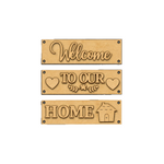Laser cut MDF Welcome Home plank set for DIY wall decor painting