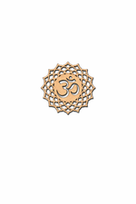 Decorative MDF DIY Om symbol in a circular design on a white background