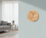 MDF DIY wall art with a floral design in a living room setting