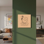 MDF DIY  Framed artwork of a cow on a wall in a living room setting
