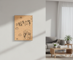 MDF DIY wall art with animal illustrations in a living room setting