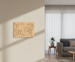 MDF DIY  wall art with deer design in a living room setting