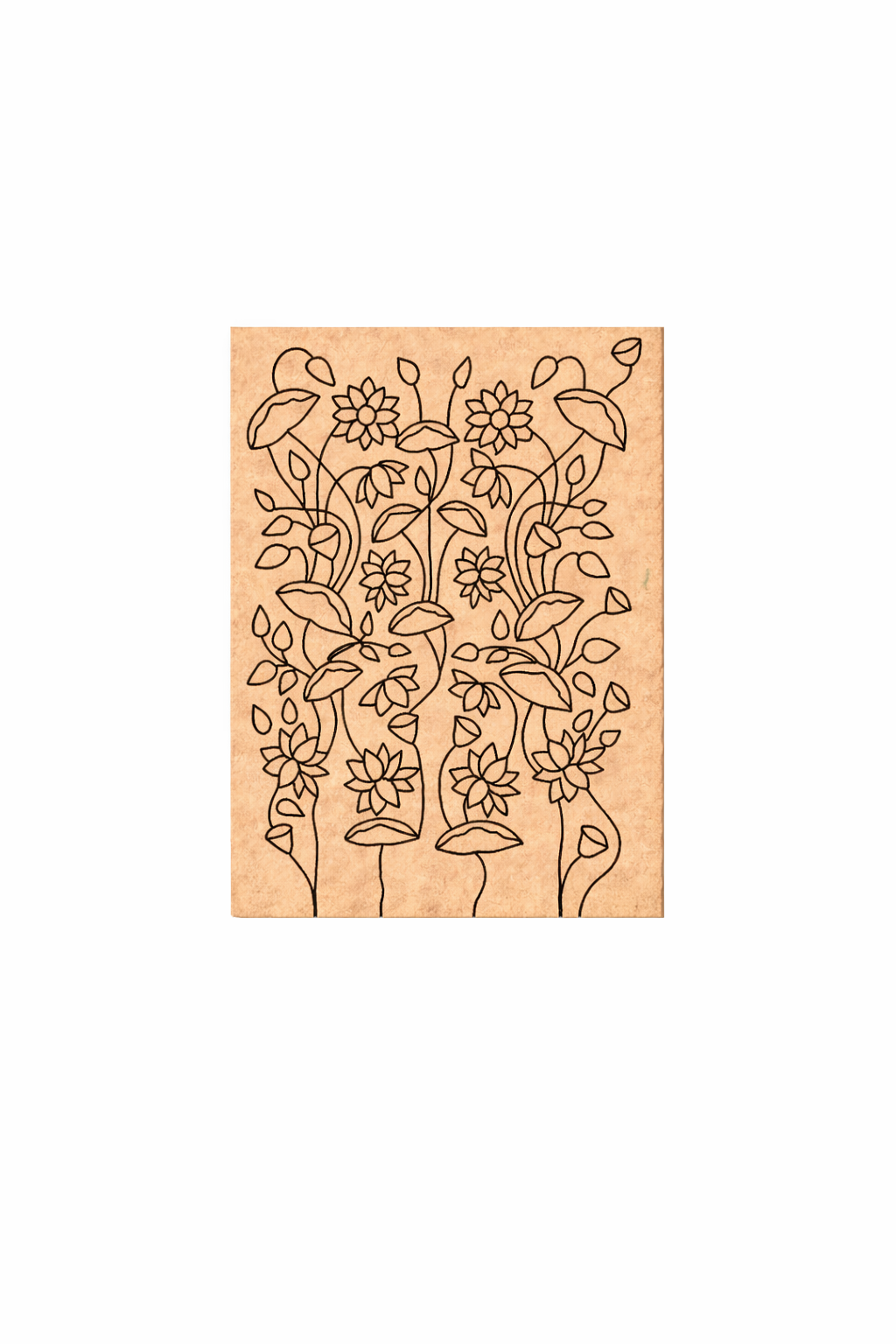 MDF DIY wall art decorative panel with floral patterns on a white background