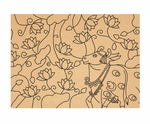 Decorative MDF DIY wall art  with a horse and lotus flower design on a beige background